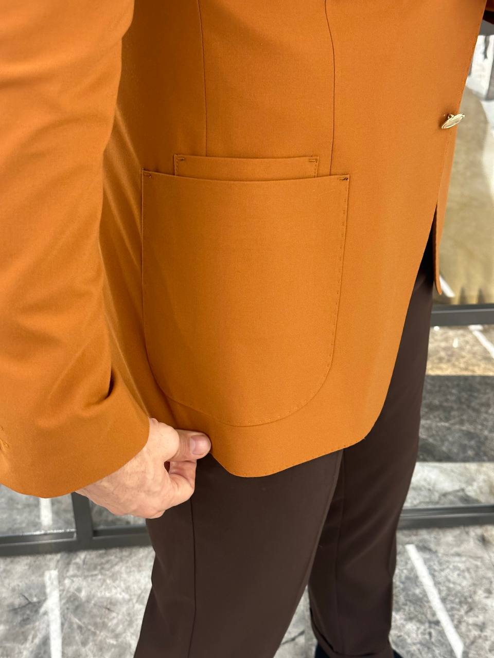 Yellow Bag Pocket Blazer Jacket