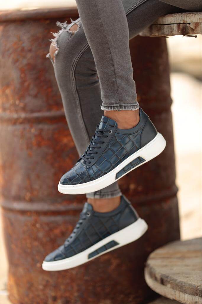 Blue Leather Sneaker