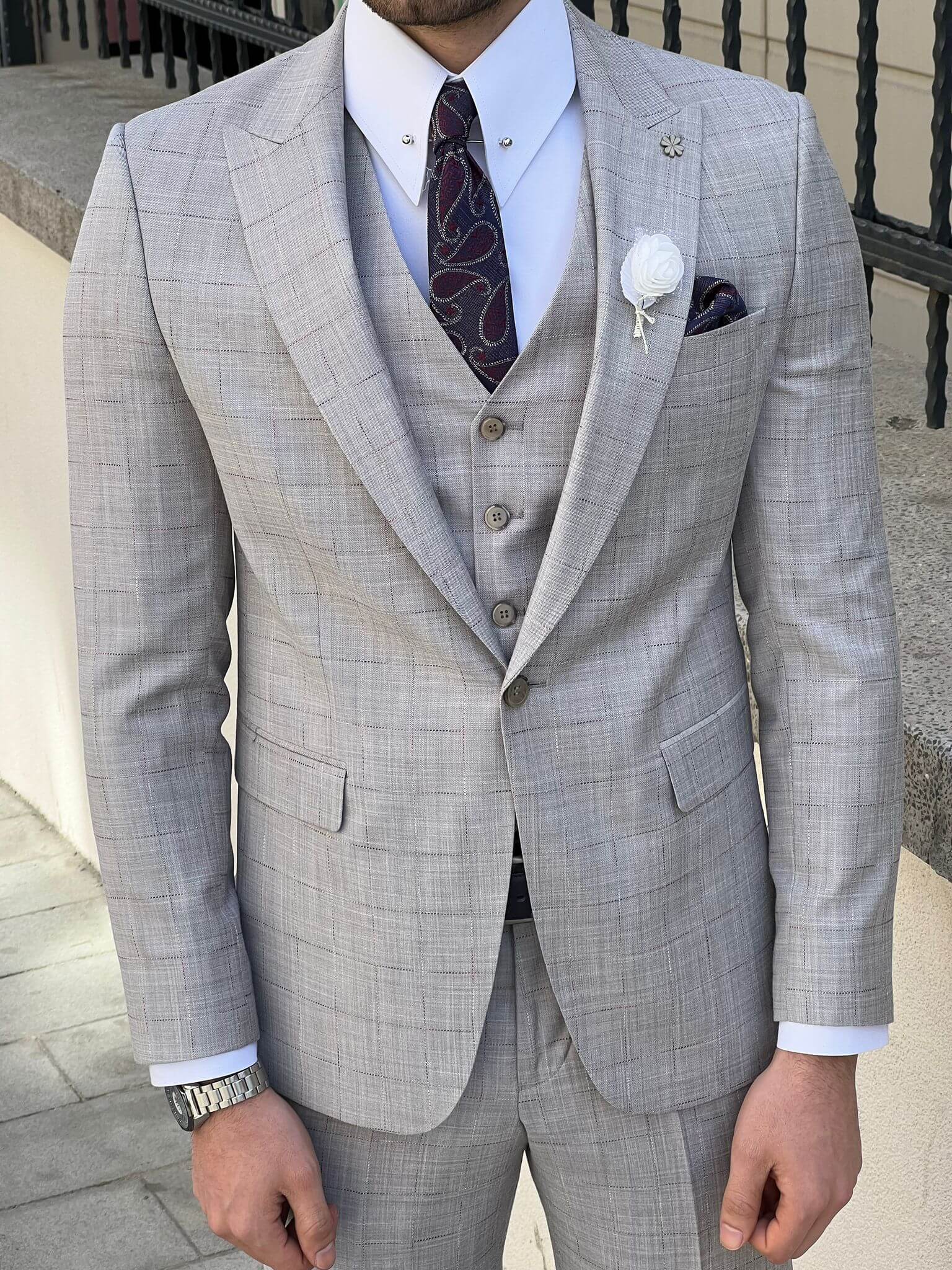 Plaid Gray Suit