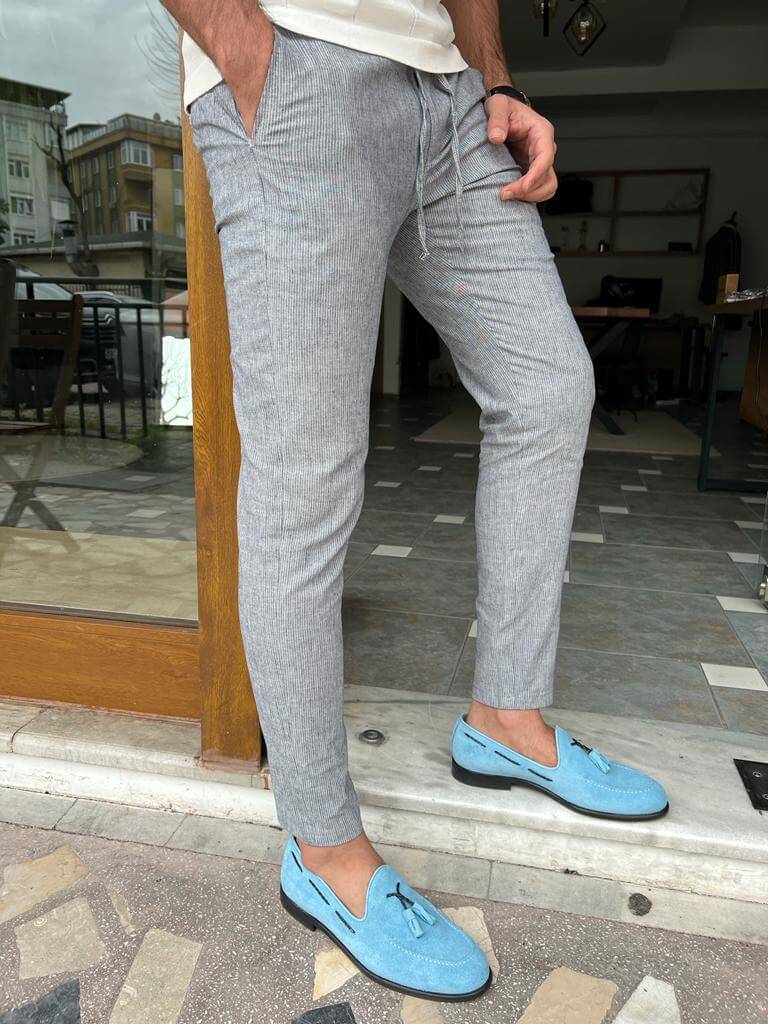 Blue Linen Trousers